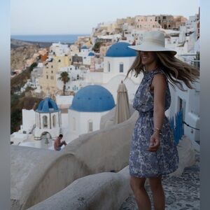 Elaine Rose Blue Paisley Print Dress